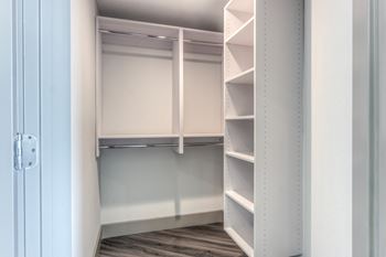 Spacious walk-in closets